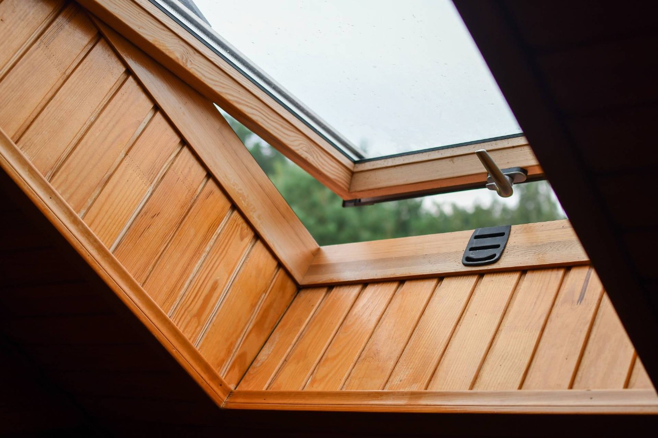 A skylight with wood paneling near Newburgh, New York (NY)