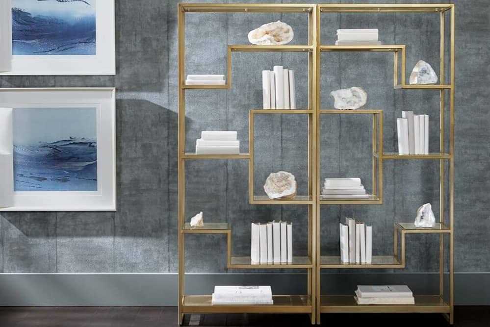 Unique shelving unit that is eyecatching in any room